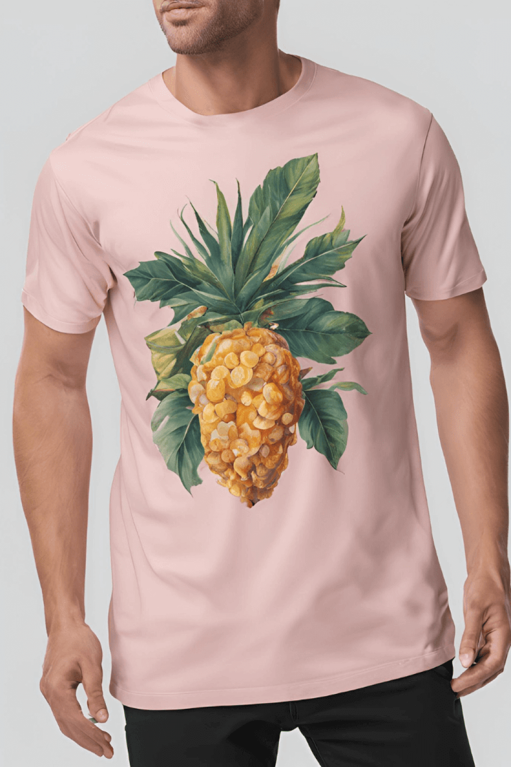 Camiseta Masculina Pineapple Style Rosa Fosco